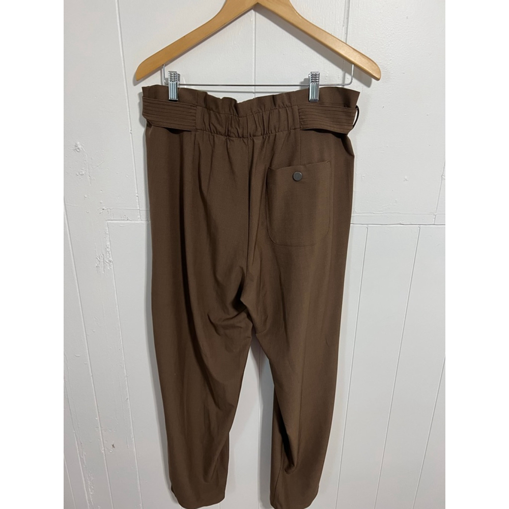 Women's Athleta Skyline Plaid Ankle Cropped Pants Size 12 Brown - Picture 5 of 12